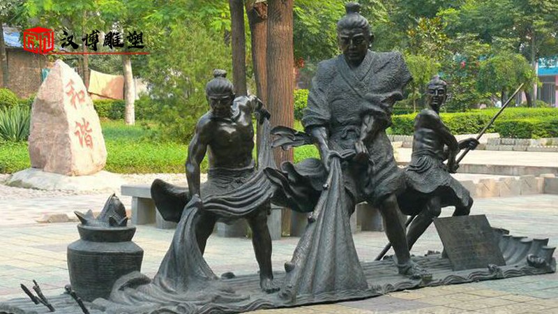 鑄銅漁民雕塑_漁民主題雕塑_人物銅雕_漁夫雕像定制_大型景觀雕塑